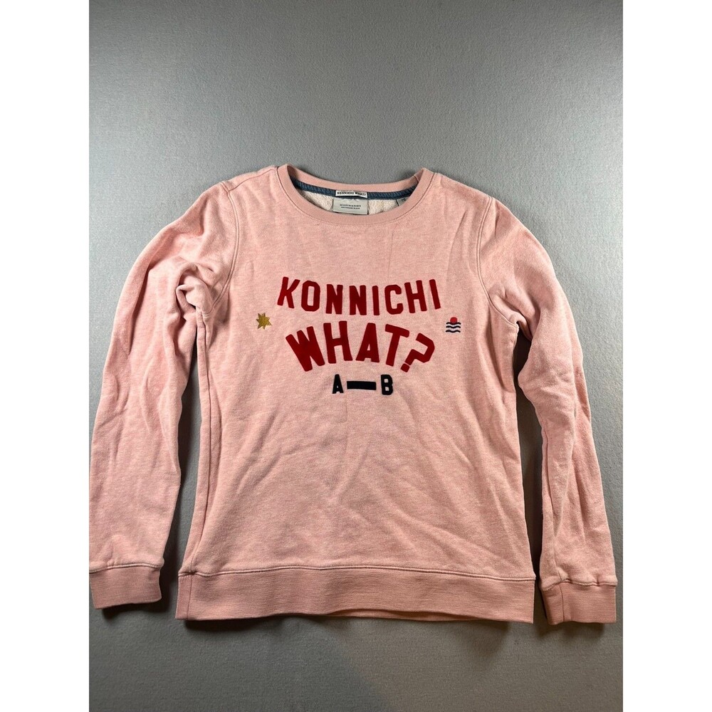 Small Sotch and soda konichiwahaat pink pullover Y2K 90's sweater